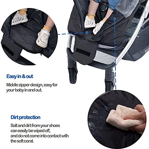 Yobee Universal Winter Warm Baby Stroller Footmuff, Outdoor Walking Warm Bunting Bag for Pram, Joggers, Waterproof Winterproof Stroller Sleeping Bag Baby Blanket - 5