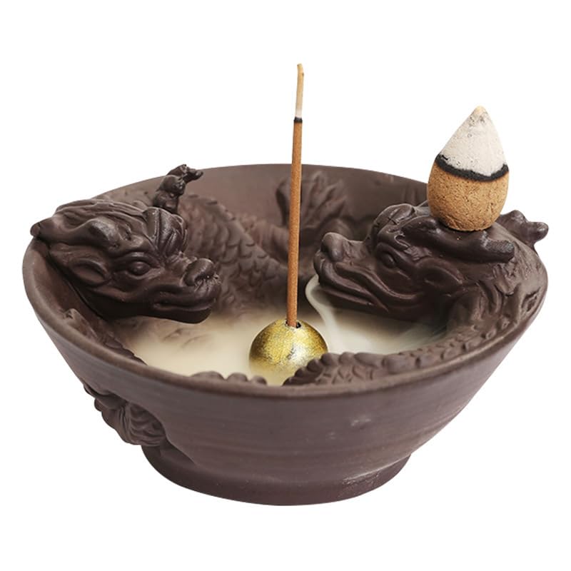 Brûleur d'encens à reflux cascade en sable violet pour la méditation zen