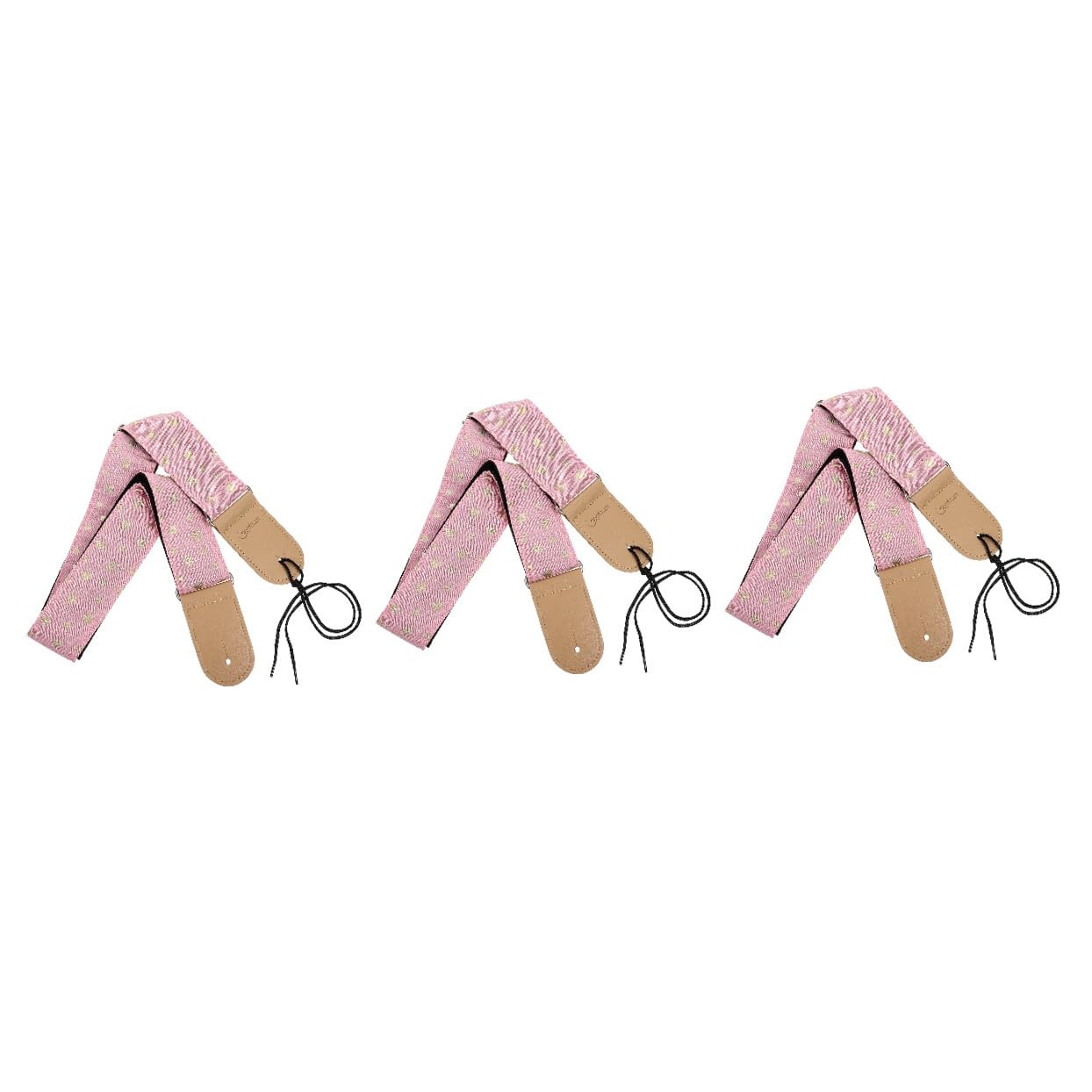 Toddmomy Correa De Guitarra Para El Hombro Moderna Y Práctica Para Guitarra Con Tejido Elegante Universal Con Doble Punta De Cuero Rosa