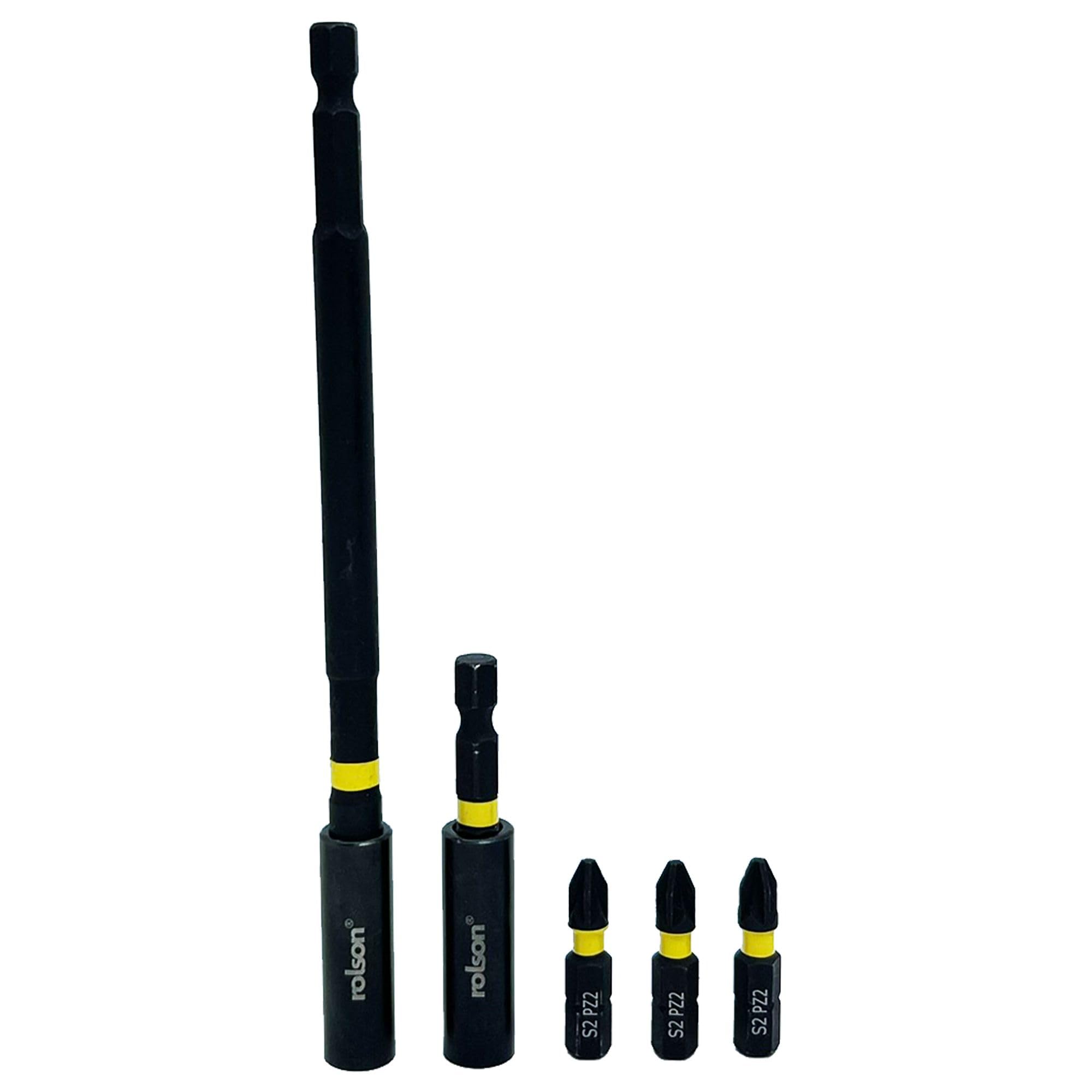 Rolson Magnetic Impact Holder (60mm & 250mm) and 3 Piece Bit Set 30320