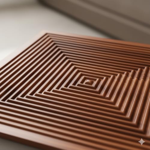 Image of 3D Decorative PVC Wall Panel 20x20 Inch - Wooden Texture Check Pattern, Non-Self Adhesive, Waterproof Wall Tile for Living Room & Office Walls