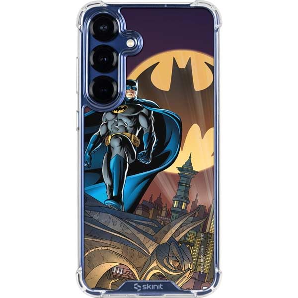 Skinit Clear Phone Case Compatible with Galaxy S25 Plus - Officially Licensed DC Comics Batman in The Sky Design