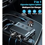 LIHAN 7-1 Cigarette Lighter Splitter, 3-Socket Adapter with PD 30W Type-C - Image 2