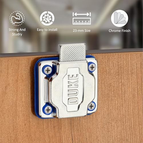 Image of DUKE Cabinet Lock with Keys, 23mm Chrome Finish, Strong and Sturdy, Pack of 10