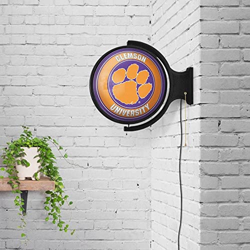 The Fan-Brand Clemson Tigers Round Rotating Lighted Wall Sign - Football, Basketball & Baseball Wall Decor - College Sports Decor For Home, Office, Game Room, Fan Cave & Garage - Usa Made #TOP3