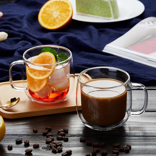 Mug en verre double paroi 300ml MESNEY isolant haute température x4