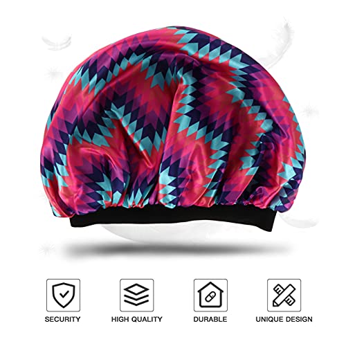 FRCOLOR Dormir De Cetim Elegante Padrão África Cabelo Touca de Banho Impermeável Tampa Gorro Slouchy