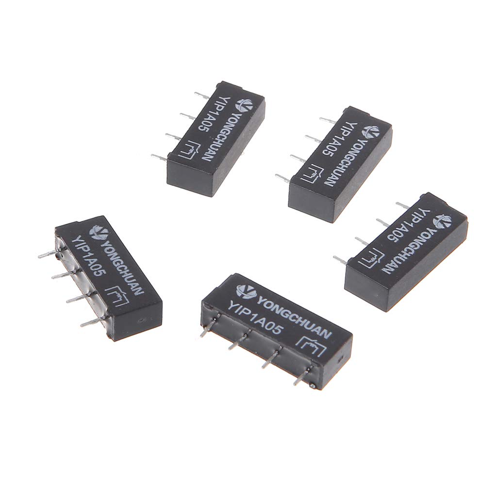 Buwei 5pcs 5V SIP-1A05 Reed Switch Relay Single In-line 4pin For PAN CHANG Relay