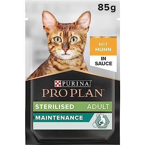 Pro Plan Sterilisiertes Nassfutter für ausgewachsene Katzen, mit Huhn 26er Pack (26x85 g)