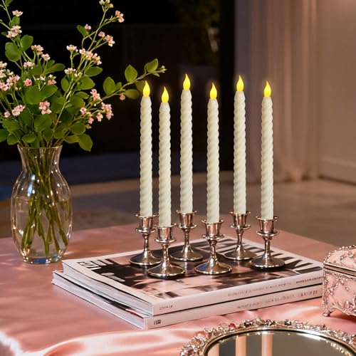 Mwizbyot 6 Pack Flameless Taper Candles, 10 Inch LED Window Candles — view 5