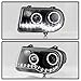ACANII - For Black 2005-2010 Chrysler 300C LED Halo Projector Headlights Headlamps Driver + Passenger Side