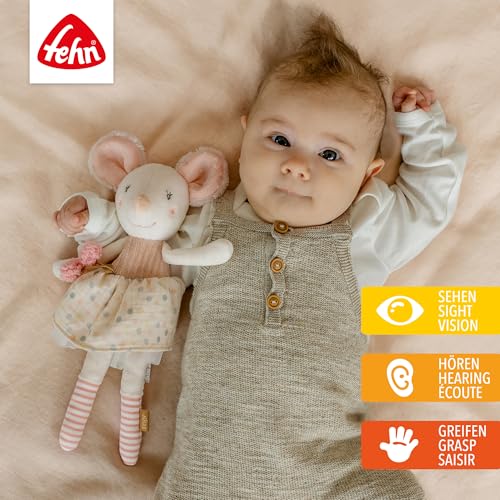Fehn Bean Bag Maus – Spielgefährte, Beschützer & Kuschelfreund: Stofftier – für Babys und Kleinkinder ab 0+ Monaten