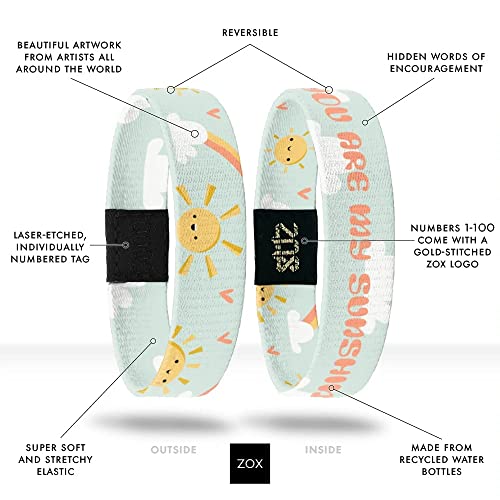 Zox Inspirational & Motivational Bracelet – You Are My Sunshine – Uplifting Reversible Stretch Wristband With Positive Affirmations Made From Recycled Plastic – Encouragement Gifts For Men, Women & Kids - Medium #TOP2