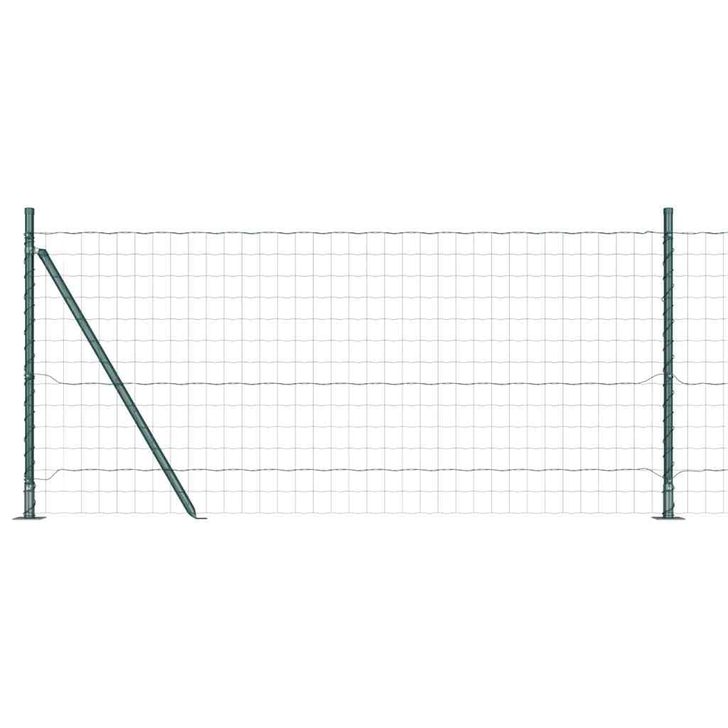 Fence with Post Green 0.8 x 25 m Steel Garden Boundary Panels Weather Resistant for Privacy Pet Enclosure Modern Outdoor Fencing Kit