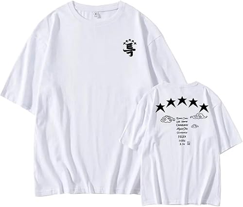 Miniatura 8 de Stray Kids 5 Star Album TrackList Merch Camiseta Jisung Felix Hyunjin Minho Changbin Concerts Tee Unisex Top