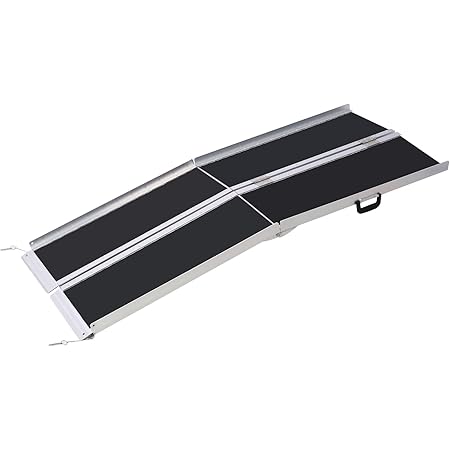 Portable Wheelchair Ramp 5FT, Non-Slip Aluminum Folding Handicap Ramp Weight Capacity 803 Lbs Portable Aluminum Foldable Mobility Scooter Ramp Home St