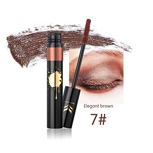 Kazora 8 Colors Mascara Waterproof Anti-sweat - Colorful Eyelash Makeup Lash Eyelashes Foundation (7# elegant brown)