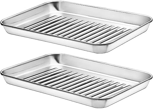 Stainless Steel Tray TeamFar Stainless Steel Toaster Oven Pan