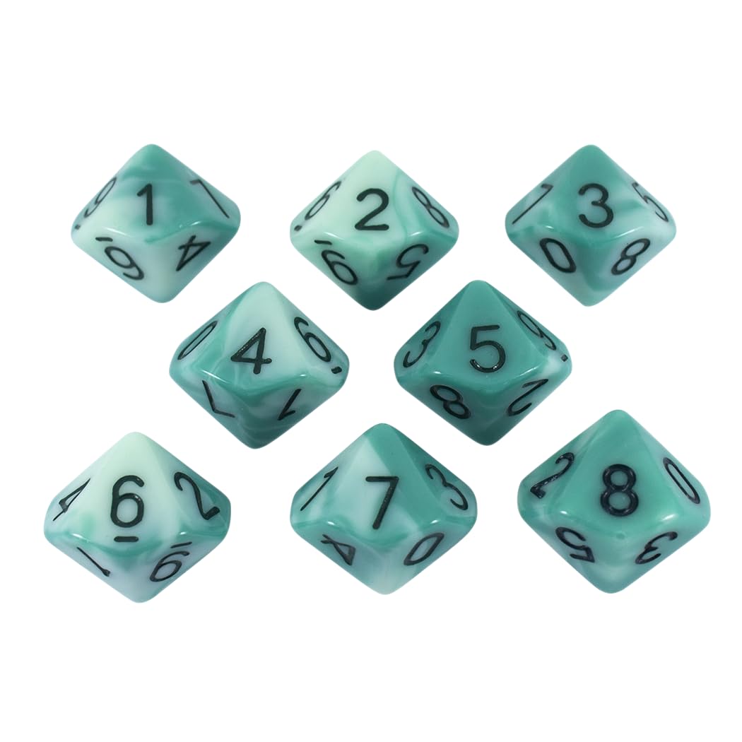 Paladin Roleplaying Teal and Blue Dice - 8 D10 Set - 'Ocean Spray'