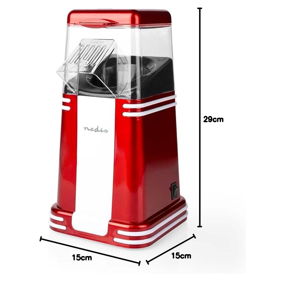 Macchina Popcorn - 1200 W - 2-4 min - Bianco/Rosso