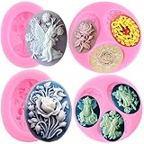 MYPRACS Cameo with Picture Frame Silicone Mold Rose Flower Fondant Mold Fairy Chocolate Molds For Ca