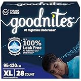Goodnites Boys' Nighttime Bedwetting Underwear, Size Extra Large (95-120 lbs), 28 Ct (2 Packs of 14), Packaging May Vary