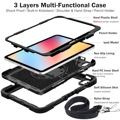 Coque iPad 11 génération 2025 antichoc protection robuste premium noire
