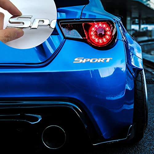 Car 3D Metal Sports Decals,Universal Car Badge Decals,Sport Letter Logo Trunk Decoration,Trunk Fender 3D Sticker Modification, Car Exterior Accessories(Silver) #TOP4