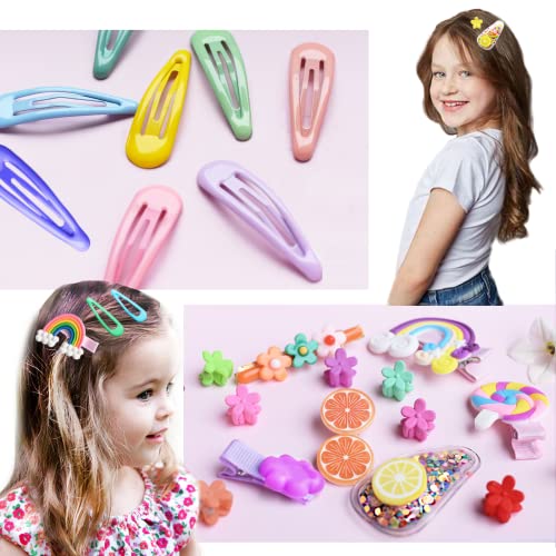 292Pcs Baby Hair Clip, Toddler Girls Hair Accessories, Kids Hair Clips For Styling, Flower Candy Fruits Rainbow Cute Hair Clips For Girls #TOP1