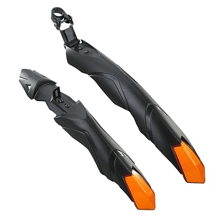 SHIVEXIM Plastic Bicycle Atom Mudguard with Night Reflector Front & Rear Fender Full Length (Orange)