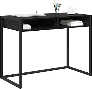 vidaXL Bureau Chêne Noir 100 x 50 x 75 cm Bois d'ingénierie, Salon, Rectangulaire, Industriel, Durable, Mobilier Multifonctionnel, Design Moderne pour Espaces Intérieurs Polyvalents