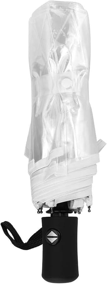 Clear Umbrella Automatic Open Foldable, Transparent Collapsible Umbrella