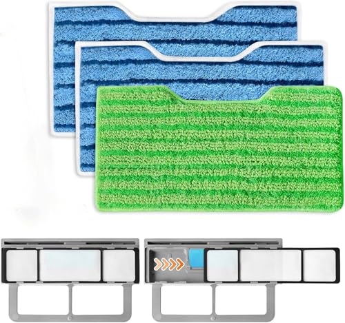MyKEEPOW Reusable Vacmop Replacement Pads for Shark Vac Mop VM252 VM251 VM200 VC205 VM250 VM200 VM200C VM190 VM250 QM250 VM190 VM200P12 Vacuum Mop Refills Upgraded Design of Dirt Chamber, 1+1+3 Pack