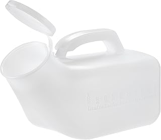 1 x | Botella for urinario masculino | 1000 ml | Tapa de seguridad blanca | Escala de medición | Mango de fácil agarre | Paquete de 1