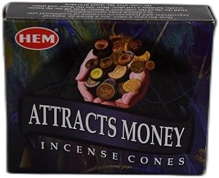 HEM Attracts Money Cones Pack of 120 Cones | Natural Long Lasting Aroma | Home Essential, Aromatherapy Incense for Relaxation, Stress Relief & Good Luck