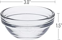 Vista 2 de Beille Cooking Suministros para Hornear de 3 Pulgadas Cuenco Pequeño de Vidrio Pinch Bowl Esencial de Cocina, 2 piezas