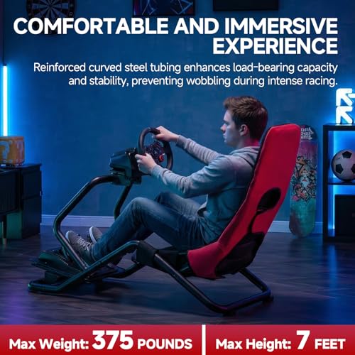 GTPLAYER Sim Racing Cockpit Adjustable for High Performance Racing Simulator Cockpit, Compatible with All Steering Wheels & Pedals on The Market, Supports PC & Console, Black by GTPLAYER - Used condition - Image 5