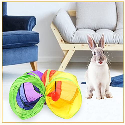 Bunny Hideout, Rabbit Tunnels And Tubes, 3 Pack Of Grass Balls - Collapsible Hideaway Small Animal Activity Tunnel Toys For Chinchillas Ferrets Guinea Pigs Gerbils Hamsters Rats, Size - 47 X 10 In #TOP5
