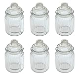 bonbonglas mit gravur 6 Stück Set Bonbonglas Vorratsglas Glasdosen Nostalgische Bonboniere mit Glasdeckel 300 ml 6 Stück