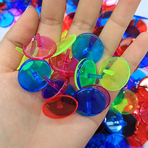 Bramasole Golf Ball Markers Plastic 200 Pack Position Marker Flat Round 24 Mm Bright Multicolored Golfing Accessories For Men Women Practice (200 Pack-Transparent) #TOP1