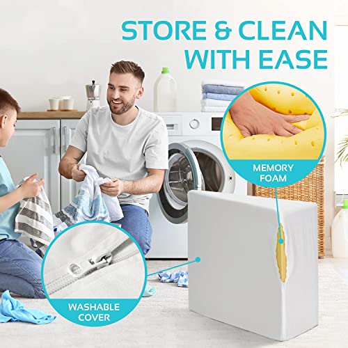 Bed Wedge Pillow - 10 Inch Wedge Pillow For Sleeping With Memory Foam Top, Lower Back Pain Support Cushion, Sleep Apnea Pillow, Pregnancy, Acid Reflux, Gerd, Heartburn, Anti Snore, Removable Cover #TOP3