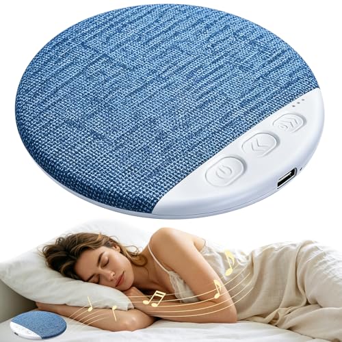 Haut-Parleur à Conduction Osseuse pour Oreiller, Mini Haut-Parleur Sans Écouteurs, Son Stéréo et Basses Profondes, Léger, Réduction Fatigue Auditive et Sommeil Réparateur, Compatible Tous Appareils
