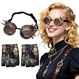 BACH AND BOOZY accessoires steampunk vintage mécanisme horlogerie lunettes gants sans doigts dentelle gothique engrenages costume cosplay halloween vieux