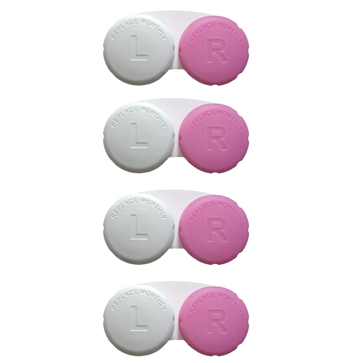 Kuanfine 4 Pack Contact Lens Case Leak Proof Travel Contact Case, Colored Contact Lens Storage Holder Container(Pink)