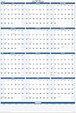 PlanetSafe Calendars Vertical Sky Blue July 2024 to June 2025 Fiscal/Academic Year 12 Month Wall Calendar Large 36 x 24 - Dry & Wet Erasable with Next Year Planner - Great for Office & Projects