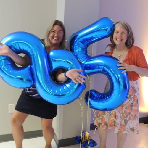 Image of 40 Inch Navy Blue Number 9 Balloon, 9th Blue Birthday Party Decorations | 40 Inch Navy Blue inflatable foil number balloons, large birthday decorations for 9th birthday