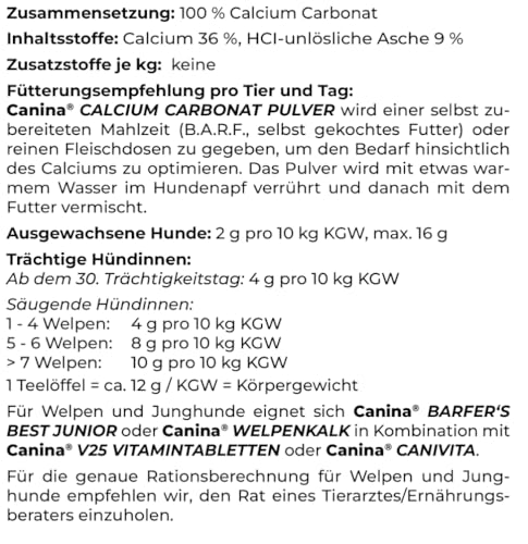 Canina Calcium Carbonat Pulver, 1er Pack (1 x 3.5 kg)