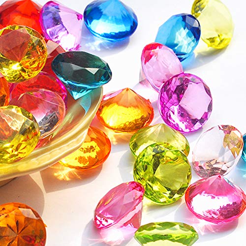 ToBeIT Acrylic Diamonds Colourful Approx. 145 Pieces 20 mm Diamond Crystals Transparent Crystal Table Decoration Wedding Decoration 20 mm Multi-Coloured Diamonds - Image 4