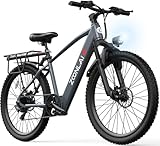 Electric Bike for Adults | 750W Brushless Motor | 40Miles 20MPH Commuting Electric Mountain Bike with 360Wh Removable Battery | 7-Speed | 24'/26' Tires (26' Tires with Suspension, Blue)