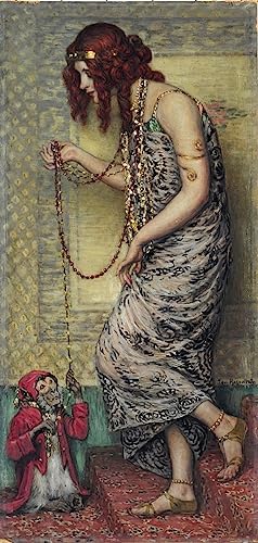 Tableau Princesse avec un animal Janis Rozentals impression d'art mural vintage 60x90cm